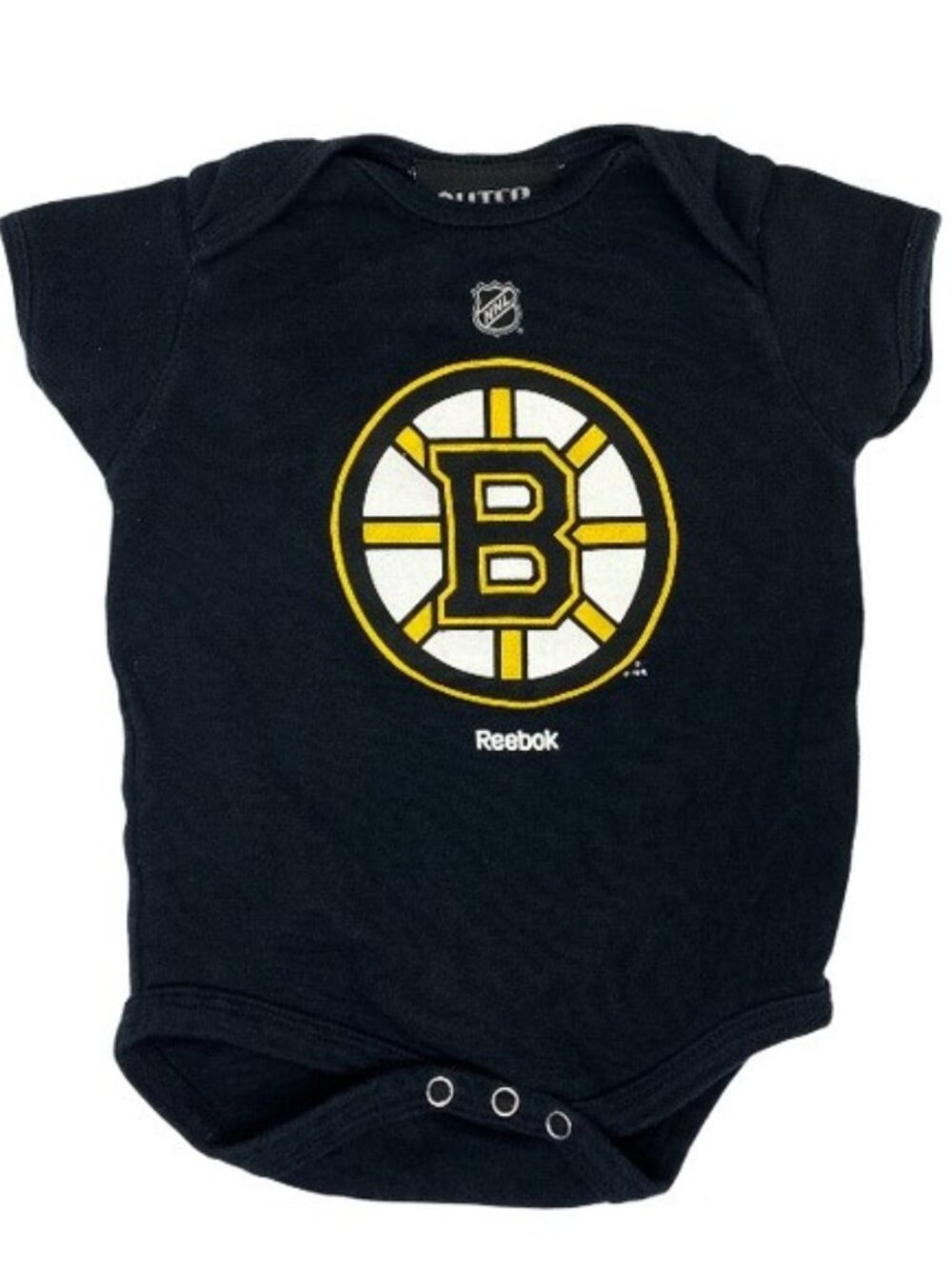 2/$12 💥♻ Outer Stuff Reebok NHL Boston Bruins Black Onesie | Size 6/9m | 4502